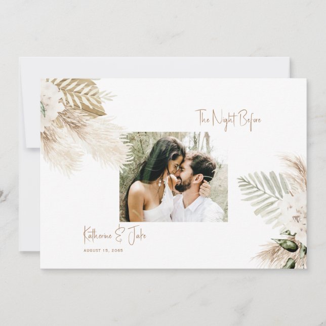 Invitación Foto Pareja Pampas La Noche Antes (Anverso)