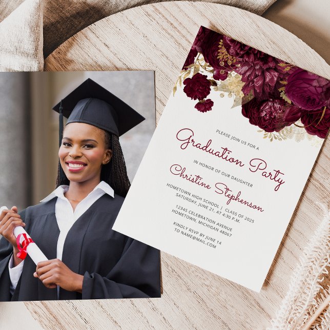 Invitación Foto Partido de Graduación Oral Borgoña 2025 (Subido por el creador)
