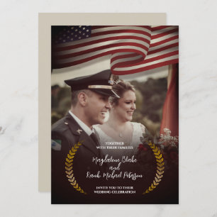 Invitación Foto personal   Bandera de los Estados Unidos   Bo