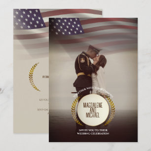 Invitación Foto personal Bandera de los Estados Unidos Bo