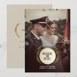 Invitación Foto personal | Boda de las hojas de oro