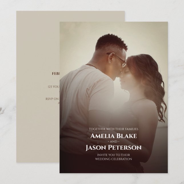 Invitación Foto Personal | Boda Sencilla (Anverso / Reverso)