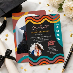 Invitación Foto Personalizada 2025 Graduación Retro Divertida