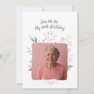 Invitación Foto personalizada 80 años Personalizado 80 cumple