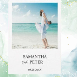Invitación Foto personalizada Boda moderna en playa