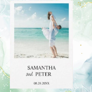 Invitación Foto personalizada Boda moderna en playa