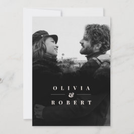 Invitación Foto personalizada con boda abstracta negra elegan