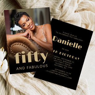 Invitación Foto personalizada Cumpleaños 50 y fabuloso 50
