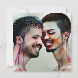 Invitación Foto personalizada de Boda gay LGBTQIA+