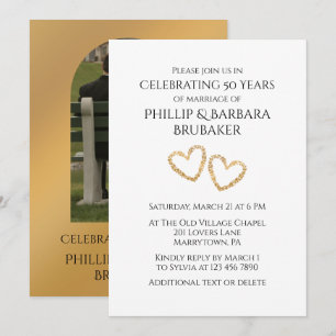 Invitación Foto personalizada de bodas de oro 50 aniversario