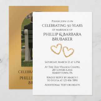 Invitación Foto personalizada de bodas de oro 50 aniversario