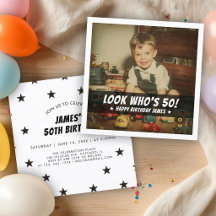 Foto personalizada de cumpleaños 50 retro Look Who