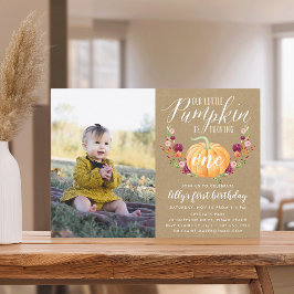 Invitación Foto personalizada de cumpleaños de otoño con cala