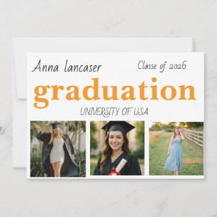 Invitación Foto Personalizada de Graduación Clase de 20xx Per