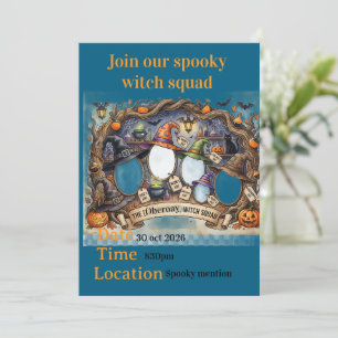 Invitación Foto personalizada de Halloween de Bruja Espeluzna