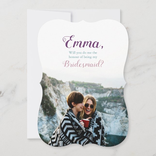 Invitación Foto [personalizada] de la oferta de la dama de (Anverso)