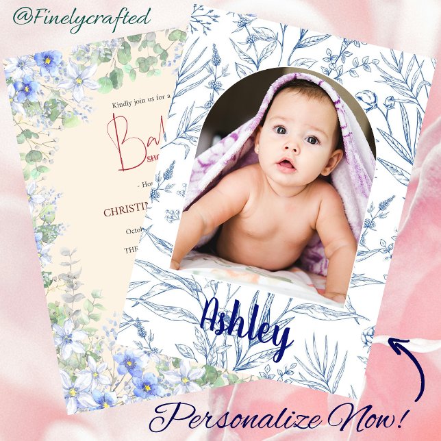 Invitación Foto personalizada de Nature Wildflower en Baby Sh (Subido por el creador)