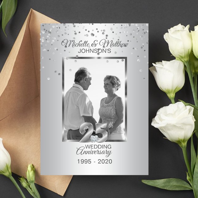 Invitación FOTO personalizada del 25º aniversario de Boda de  (Subido por el creador)