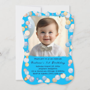 Invitación Foto personalizada del niño en su 1er cumpleaños
