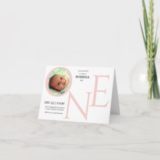Invitación Foto personalizada del primer cumpleaños ONE