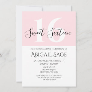 Invitación Foto personalizada en rosa y blanco dulce dieciséi