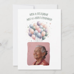 Invitación Foto Personalizada Mis 85 Años - 85 Años Personali