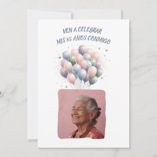 Invitación Foto Personalizada Mis 85 Años - 85 Años Personali