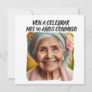 Invitación Foto Personalizada Mis 90 años Personalizado