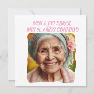 Invitación Foto Personalizada Mis 90 años Personalizado