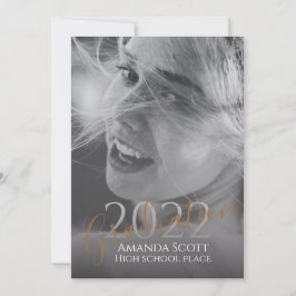 Invitación Foto personalizada moderna y trendy de graduación