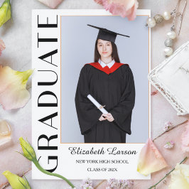 Invitación Foto Personalizada Moderno Elegante Graduación de