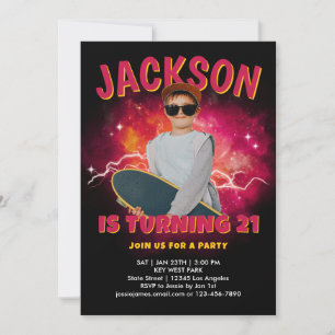 Invitación Foto personalizada para fiesta de cumpleaños con e
