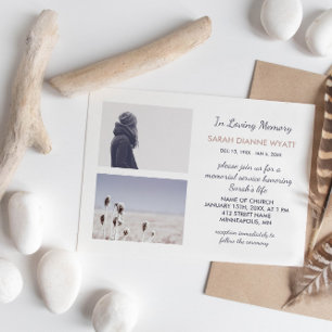 Invitación Foto personalizada   Servicio Memorial de Invierno
