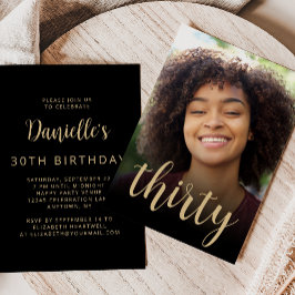 Invitación Foto personalizado 30.º Fiesta de cumpleaños