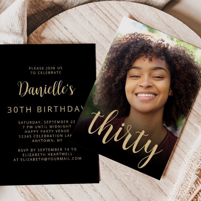 Invitación Foto personalizado 30.º Fiesta de cumpleaños (Subido por el creador)