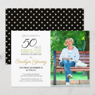 Invitación Foto personalizado 50 cumpleaños fiesta 50 y fabul