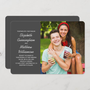 Invitación Foto Personalizado + Boda moderno