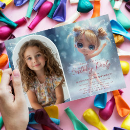 Invitación Foto personalizado de Little Ballerina y Cumpleaño