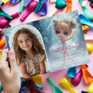 Invitación Foto personalizado de Little Ballerina y Cumpleaño