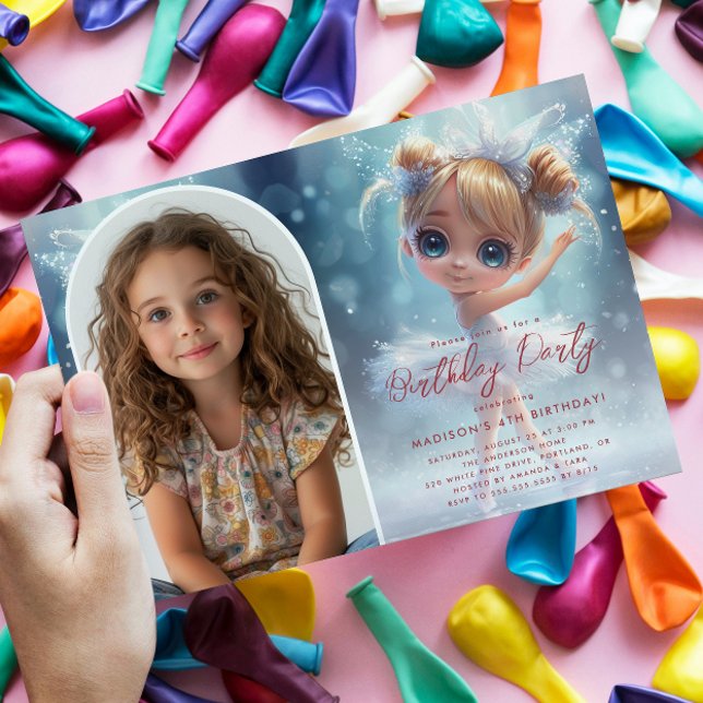 Invitación Foto personalizado de Little Ballerina y Cumpleaño (Subido por el creador)