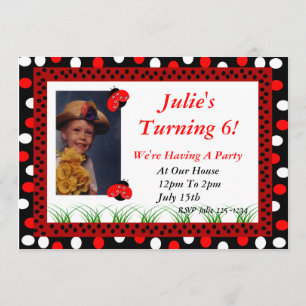 Invitación Foto Personalizado de los puntos polka
