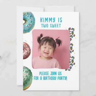 Invitación Foto personalizado Dos Fiestas de segundo cumpleañ