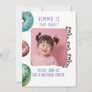 Invitación Foto personalizado Dos Fiestas de segundo cumpleañ