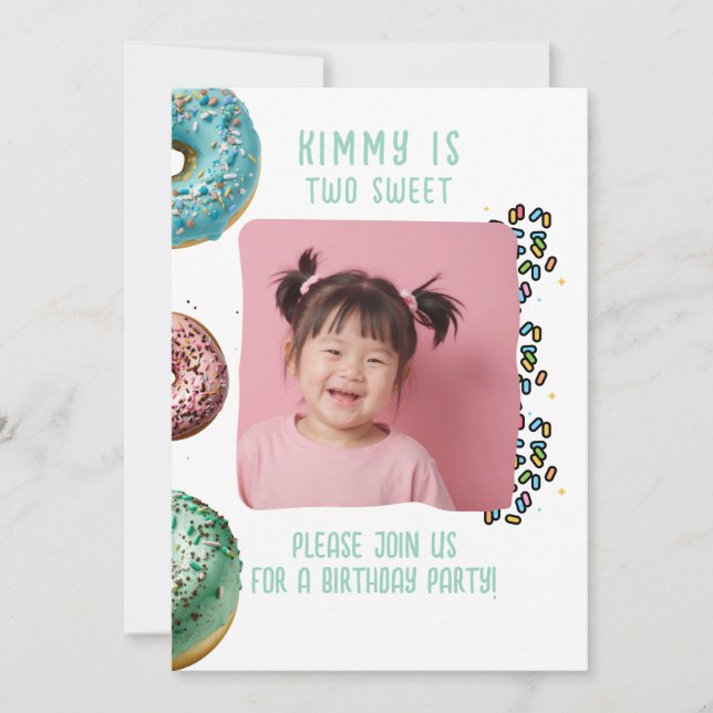 Invitación Foto personalizado Dos Fiestas de segundo cumpleañ (Anverso)