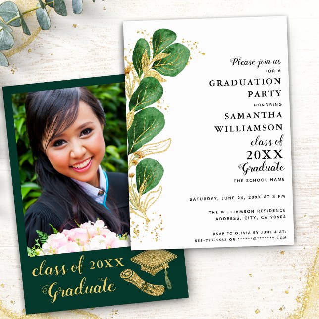 Invitación Foto personalizado Elegante Fiesta de Graduación d (Subido por el creador)