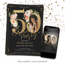 Foto personalizado Floral Boho 50 cumpleaños