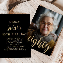 Invitación Foto personalizado Ochenta 80 cumpleaños