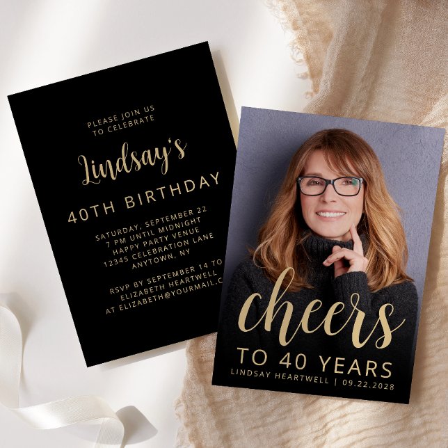 Invitación Foto personalizado Saluda a 40 Fiesta de cumpleaño (Subido por el creador)