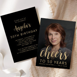 Invitación Foto personalizado Saluda Fiesta por los 50 Años