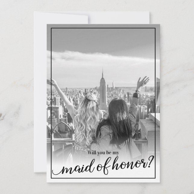 Invitación Foto personalizado será mi empleada de honor (Anverso)
